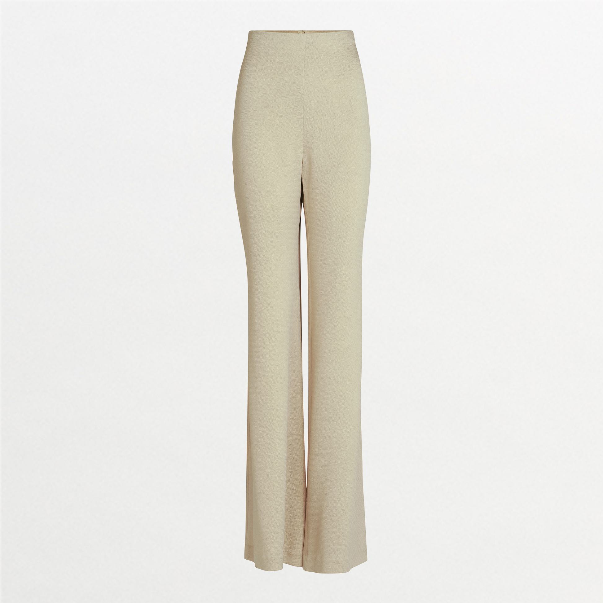 The Palermo Pant: high-waisted, straight-leg women's trousers in beige, made from luxurious Italian fabric and shown on a plain white background.